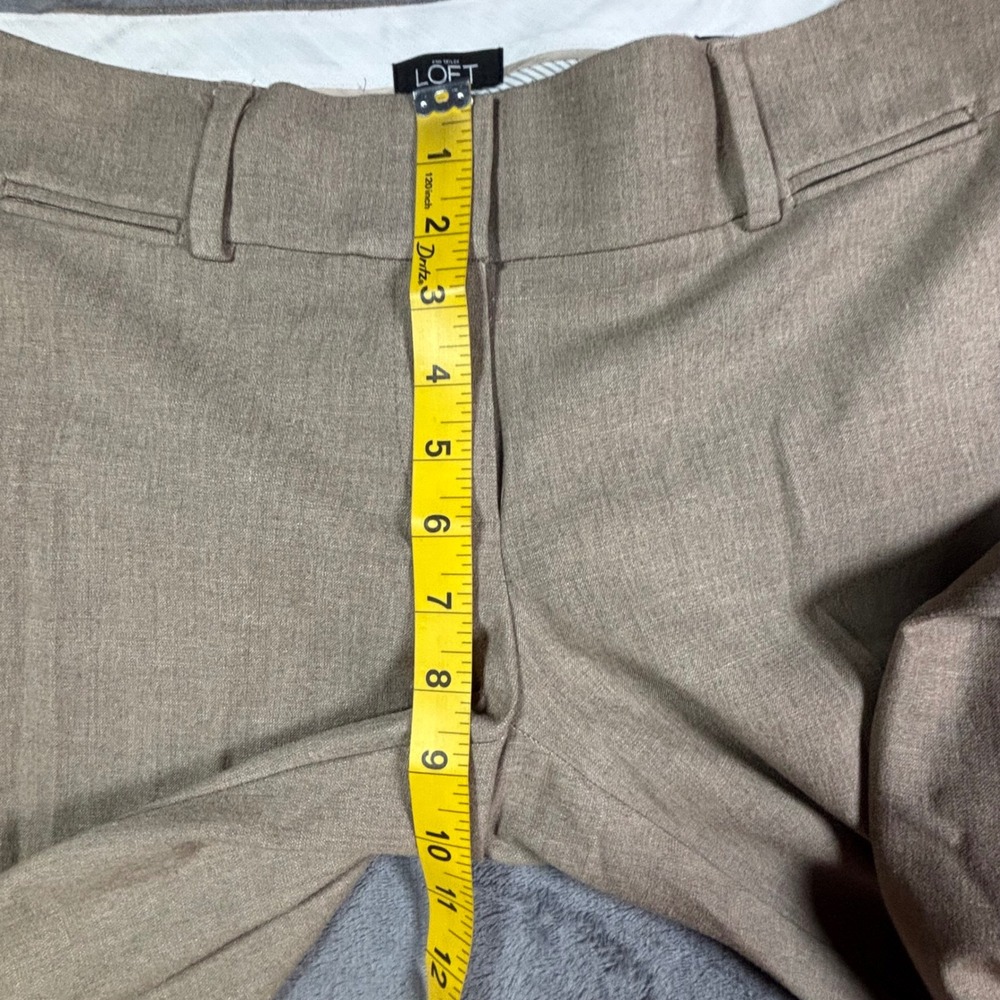 Ann Taylor LOFT Marisa Trouser Tan Khaki Wide Leg Dress Pants Size 4 - Picture 5 of 11